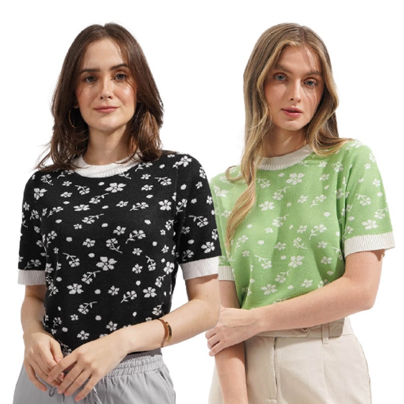 Floral Flat Knit Tee for P1,098
